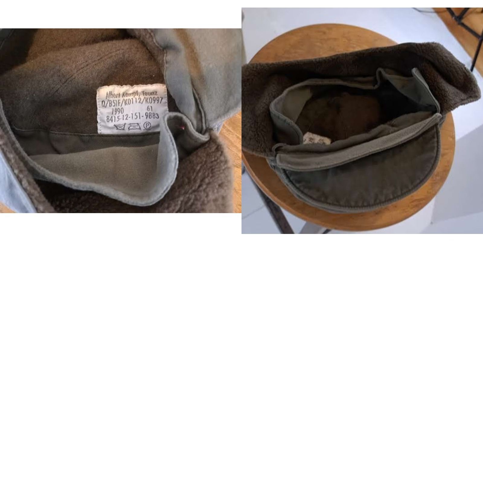 Vintage VINTAGE Albert Kempf Teunz Skull Cap Men Adjustable Green Cotton Canvas Insulated Ear Flap Winter Military 7 1/4 Medium Size ONE SIZE - 8 Thumbnail
