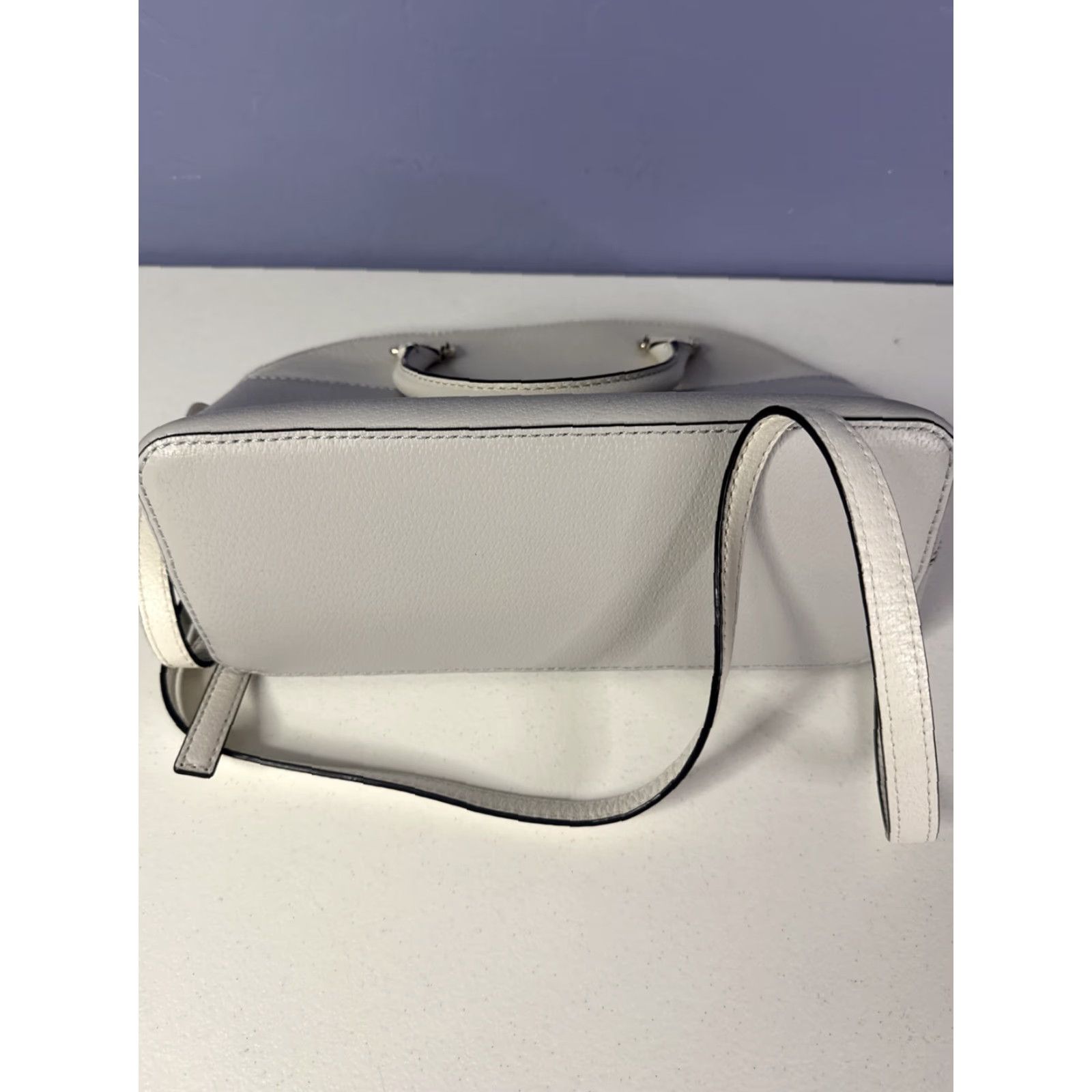 Vintage Kate Spade Crossbody Bag Grove Street Carli Purse White Gray Leather Women Car Theme 90s? Size ONE SIZE - 6 Thumbnail