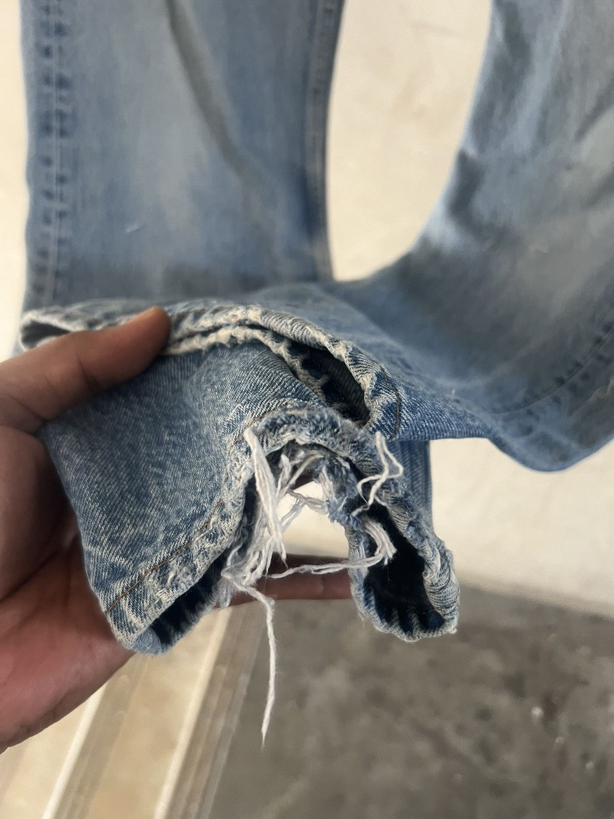 Japanese Brand × Levi's Vintage Clothing × Vintage THRASHED🔥VINTAGE LEVIS 501 RIPPED DENIM KURT KOBAIN Size US 30 / EU 46 - 10 Thumbnail