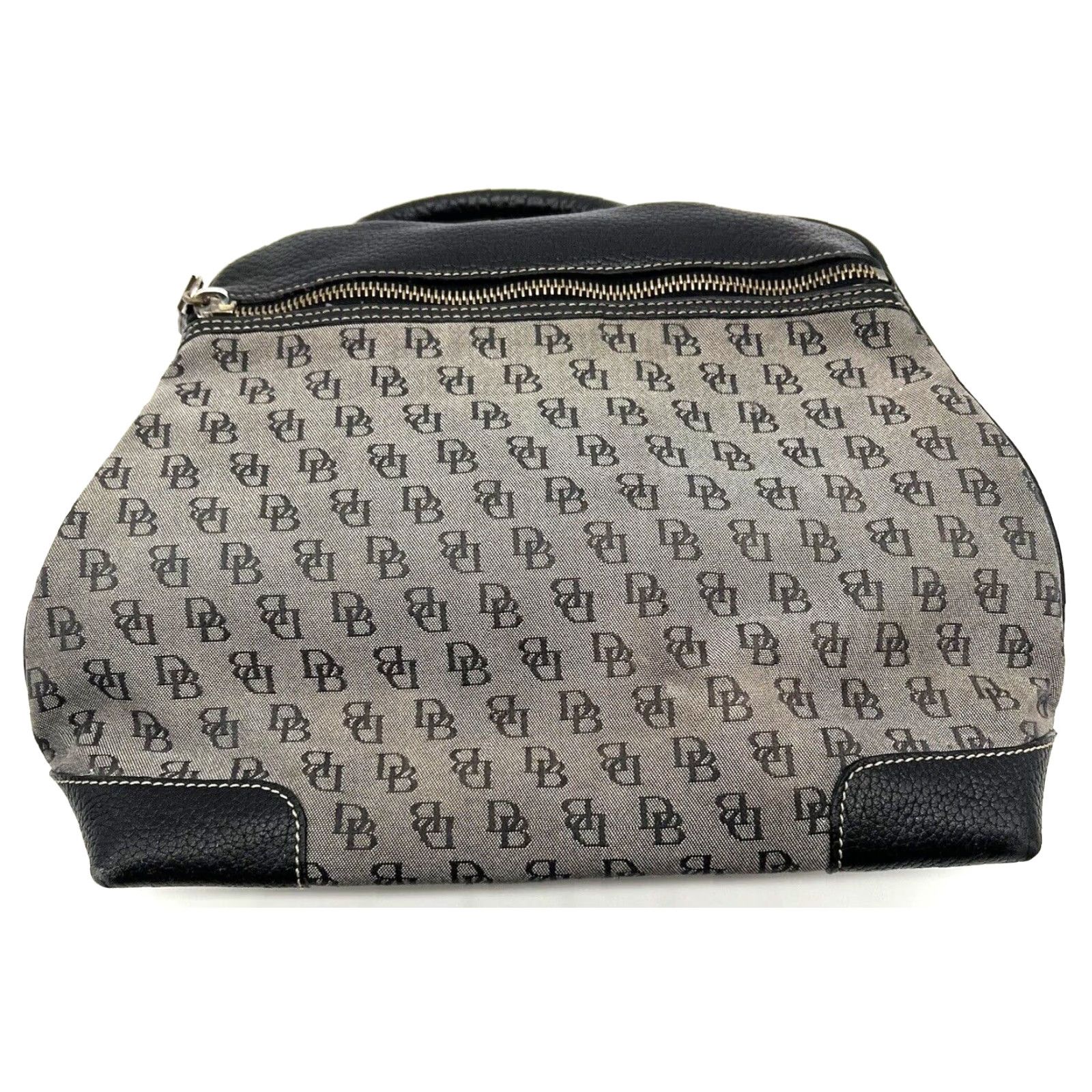 Dooney & Bourke VINTAGE Dooney & Bourke Backpack Women Medium Pebble Leather Black Gray Pebbled Bag Size ONE SIZE - 2 Thumbnail