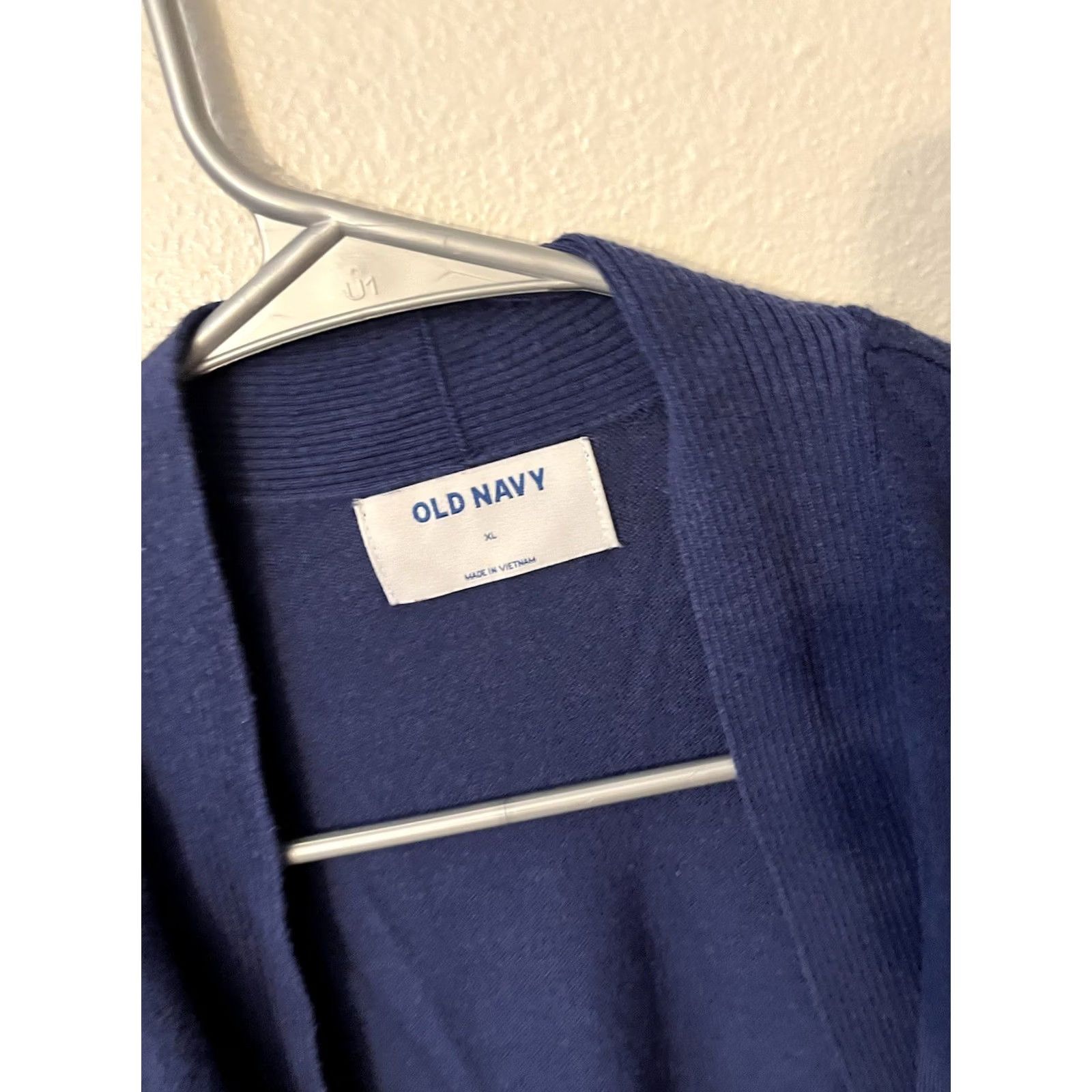 Old Navy Old Navy Cardigan Sweater XL Blue Cotton Solid Women Size XL / US 12-14 / IT 48-50 - 2 Thumbnail