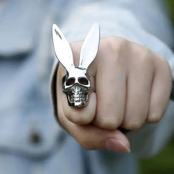 Designer Skull Rock Bunny Ring Size ONE SIZE - 2 Thumbnail