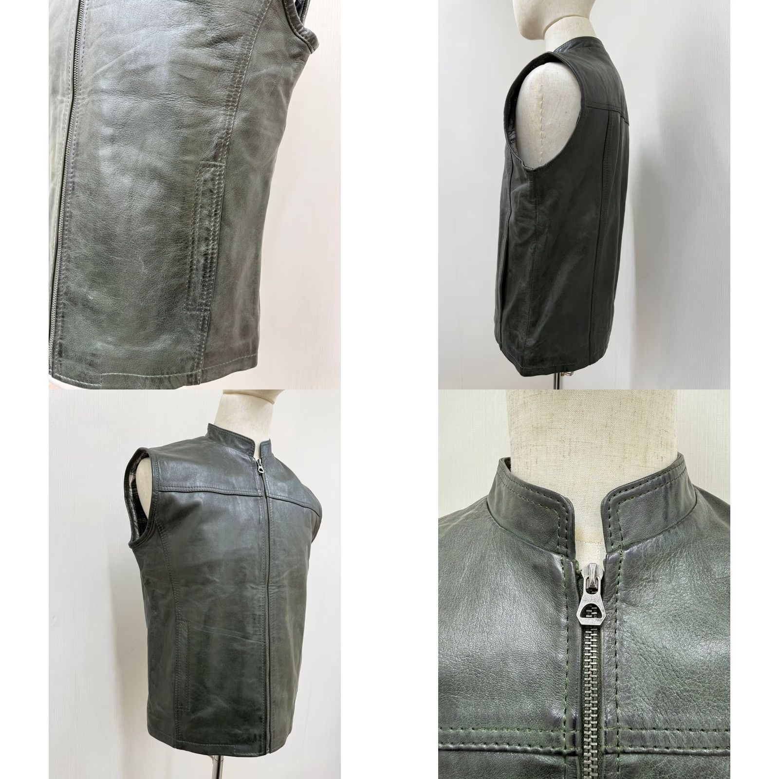 Vintage VINTAGE Men's Italian Sheepskin Leather Vest Green Premium Soft Size L Asian L Size US L / EU 52-54 / 3 - 8 Thumbnail