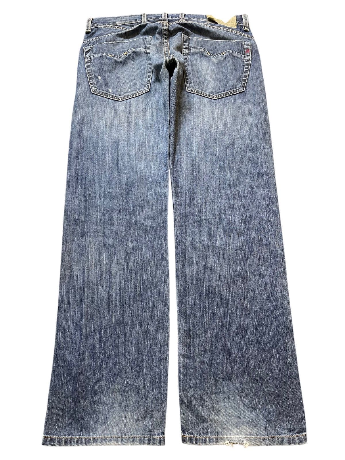 Replay Blue Faded Wash Avant Garde Style Loose Jeans