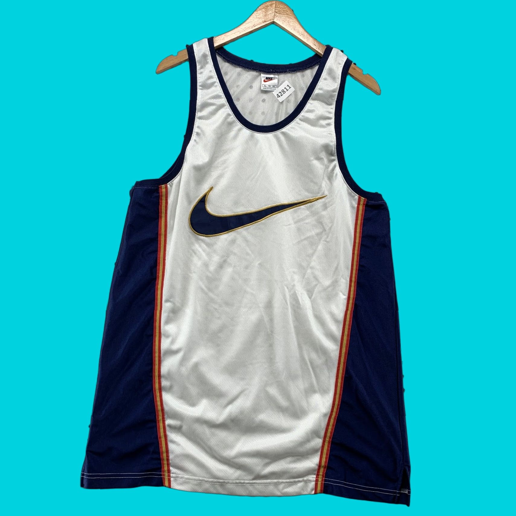 Nike Nike Tank Top White/Blue Sleeveless XL Mens XL Color Blue Logo 100% Polyester Activewear Tank Size US XL / EU 56 / 4 - 1 Thumbnail