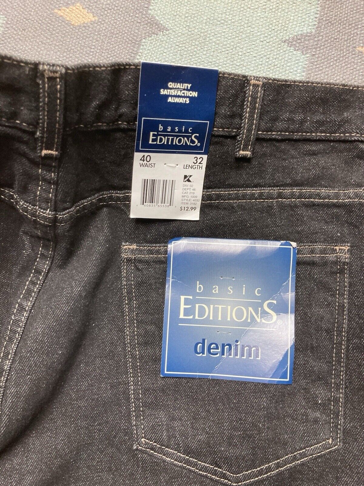 Basic Editions × Vintage y2k baggy jeans black goth grunge skater deadstock NWT 38x32 Size US 38 / EU 54 - 4 Thumbnail