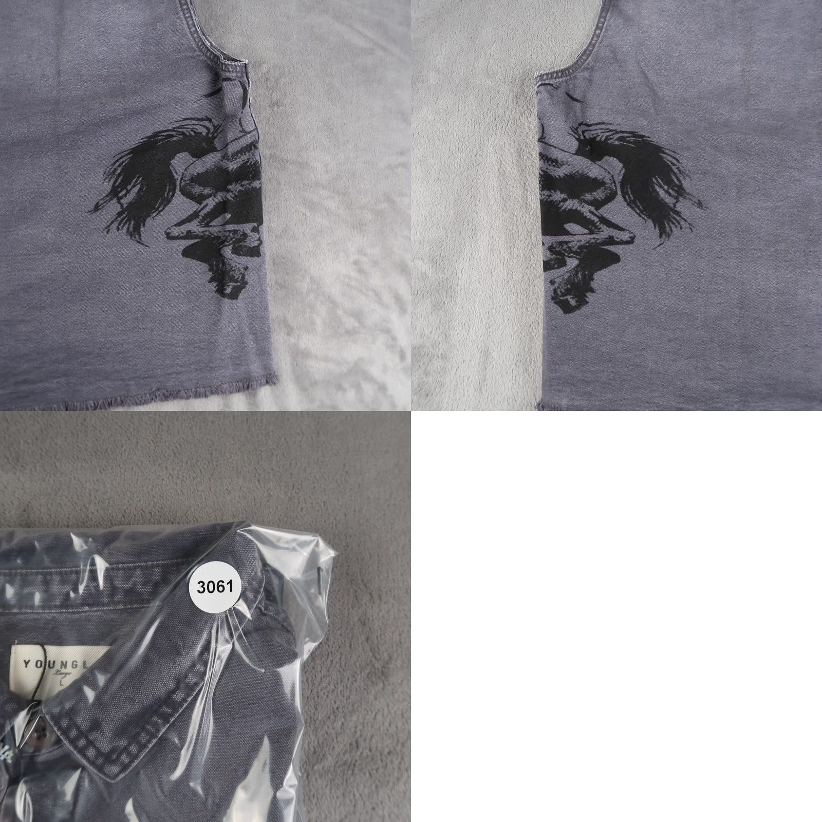 YoungLA VINTAGE YoungLa Denim Button Shirt Men L Gray Western Cowboy sleeveless crop Size US L / EU 52-54 / 3 - 10 Thumbnail