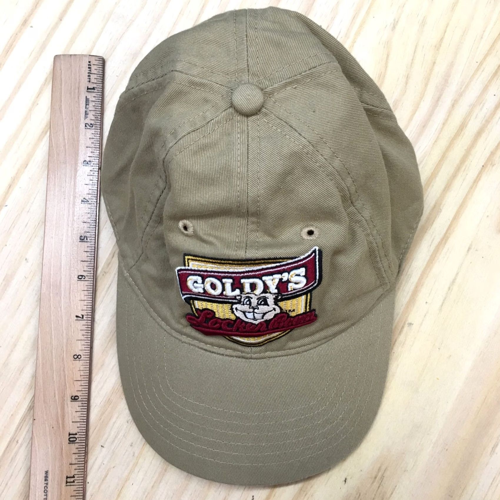 Vintage Goldy’s Locker Room Baseball Cap Hat Mens One Size Beige Curve Brim Cotton Signature Canvas Adjustable Mens Cap Size ONE SIZE - 3 Thumbnail