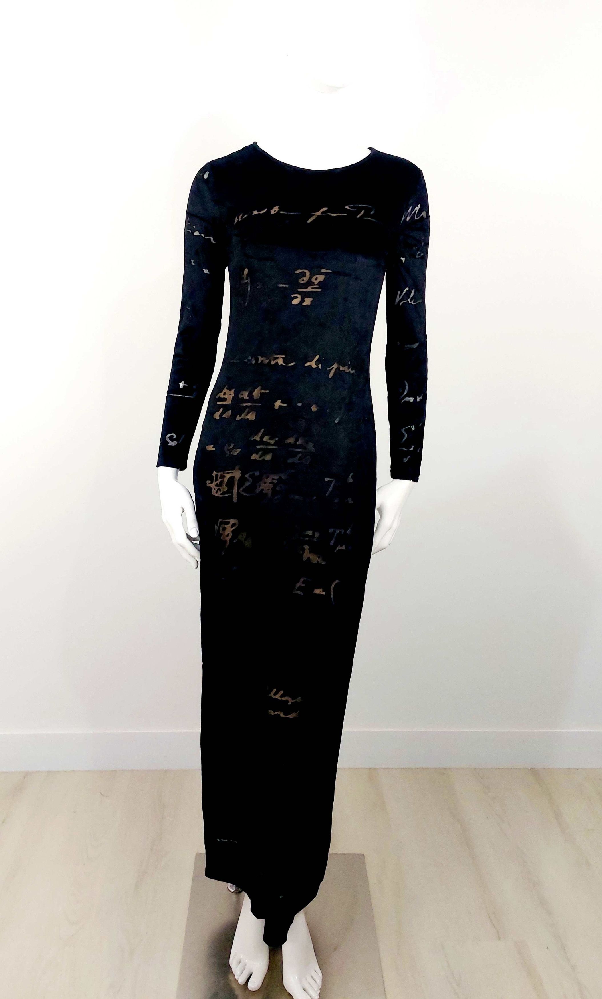 Moschino Moschino Cheap and Chic Equation Velvet Math Formula Dress Size S / US 4 / IT 40 - 2 Thumbnail