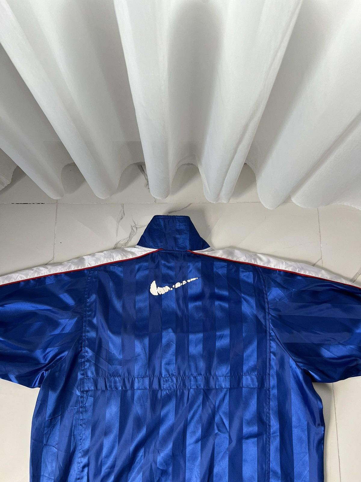 Nike × Vintage 90's NIKE TEAM BACK SWOOSH LOGO RARE STRIPE Y2K TRACK JACKET Size US M / EU 48-50 / 2 - 7 Thumbnail