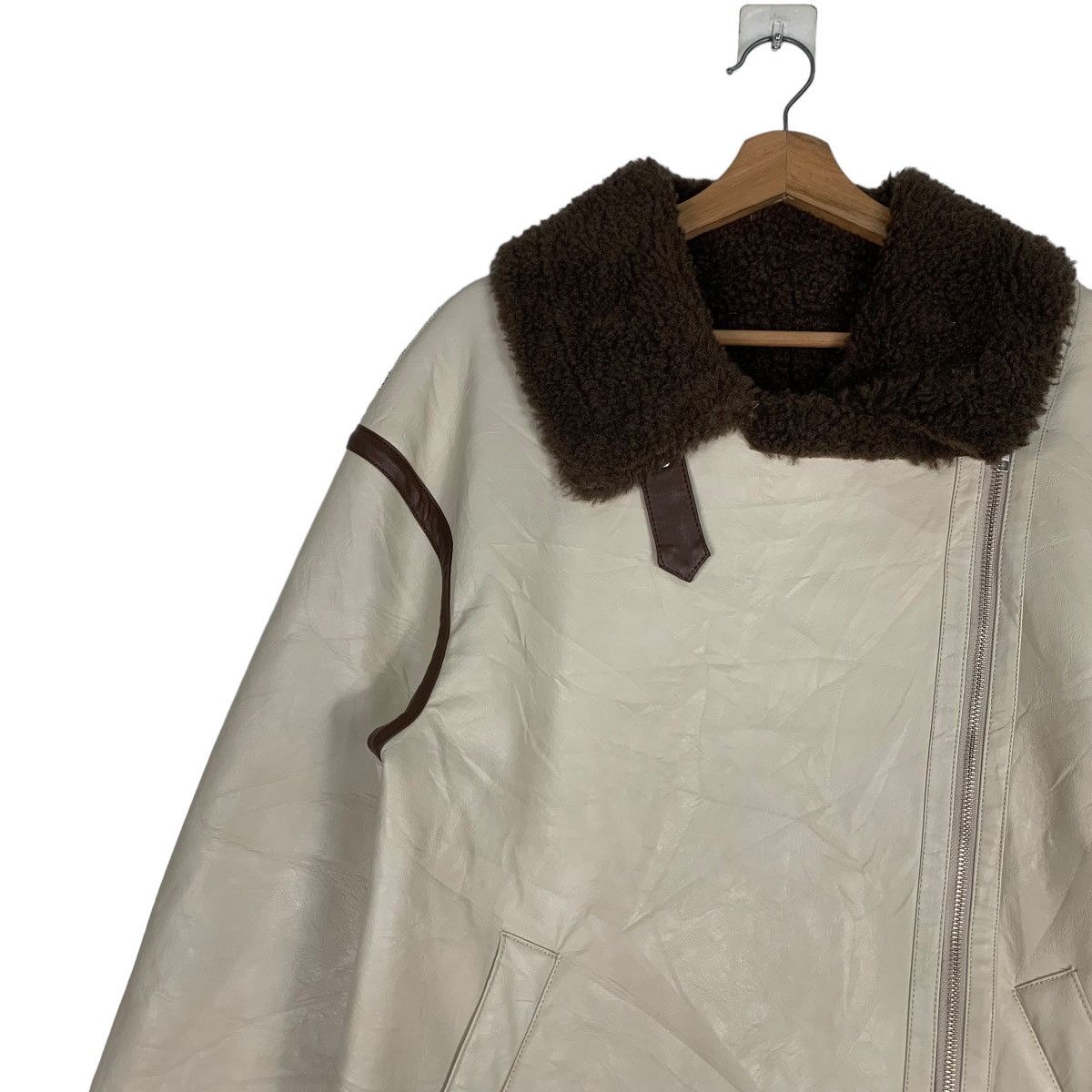 Japanese Brand MURUA Asymmetrical Sherpa Jacket #0506-C23 Size US S / EU 44-46 / 1 - 6 Thumbnail