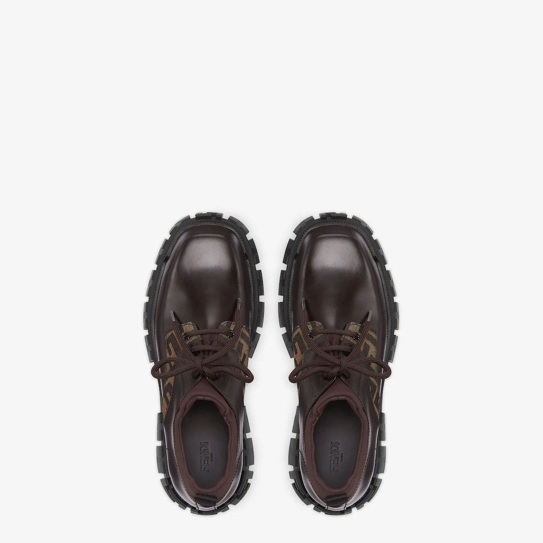 Fendi o1s1wg111224 Lace-Up Leather Loafers in Brown Size US 6 / IT 36 - 3 Thumbnail