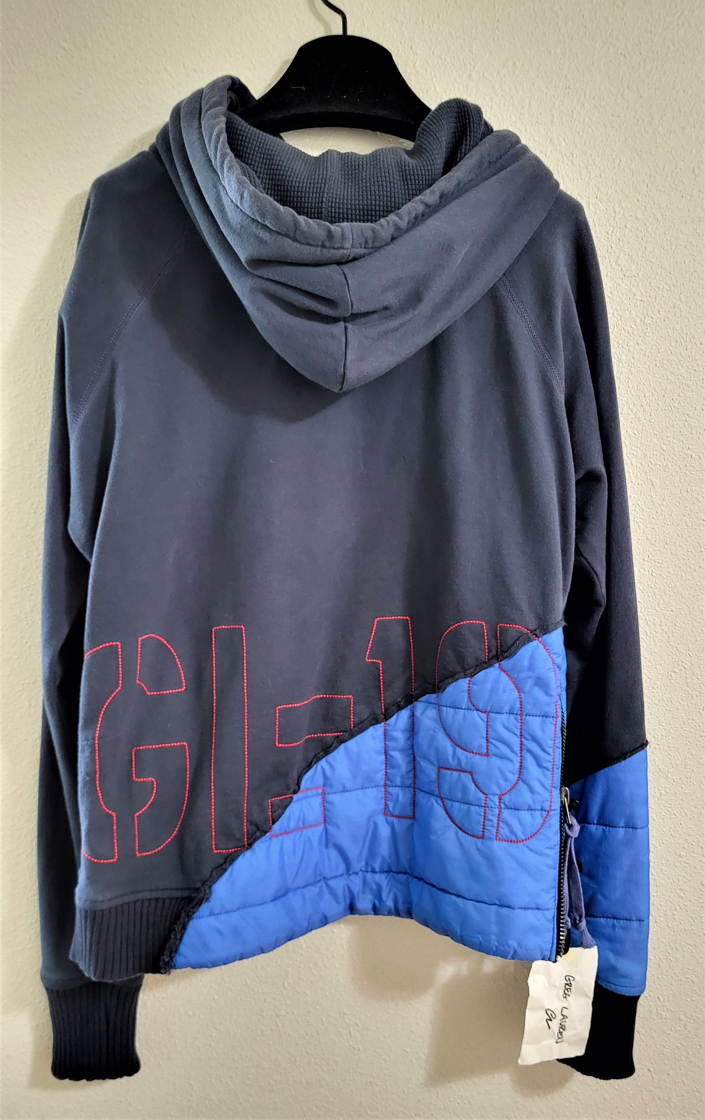 Greg Lauren $1.3k 50/50 Navy Puffy Split Hoodie Size US S / EU 44-46 / 1 - 2 Thumbnail