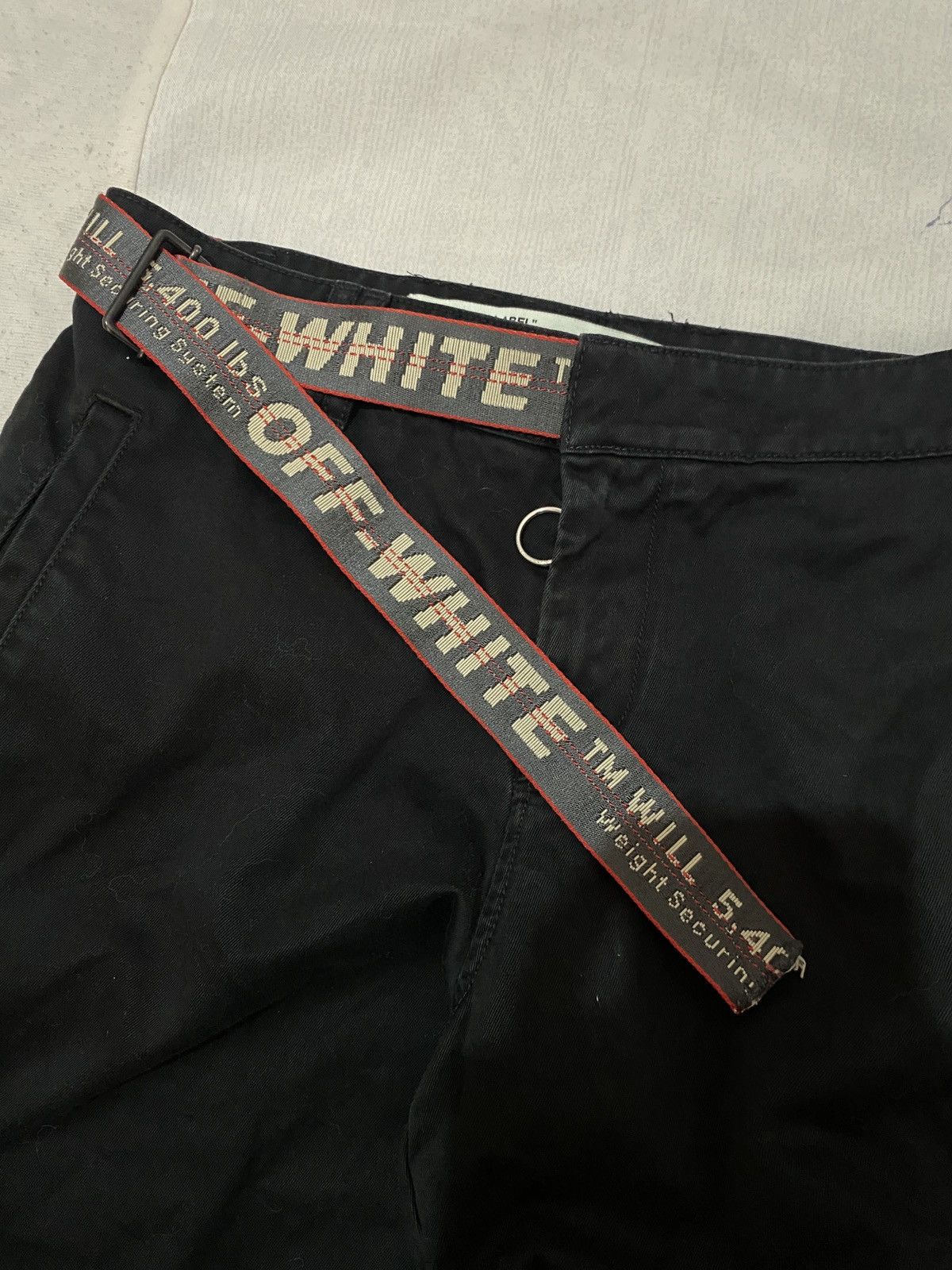 Off-White Off-White OW Belted Chino Black Pants Size US 33 - 2 Thumbnail