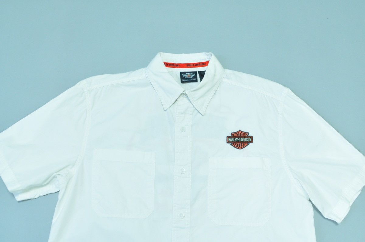 Harley Davidson Harley Davidson white Shirt logo rare Size US L / EU 52-54 / 3 - 8 Thumbnail