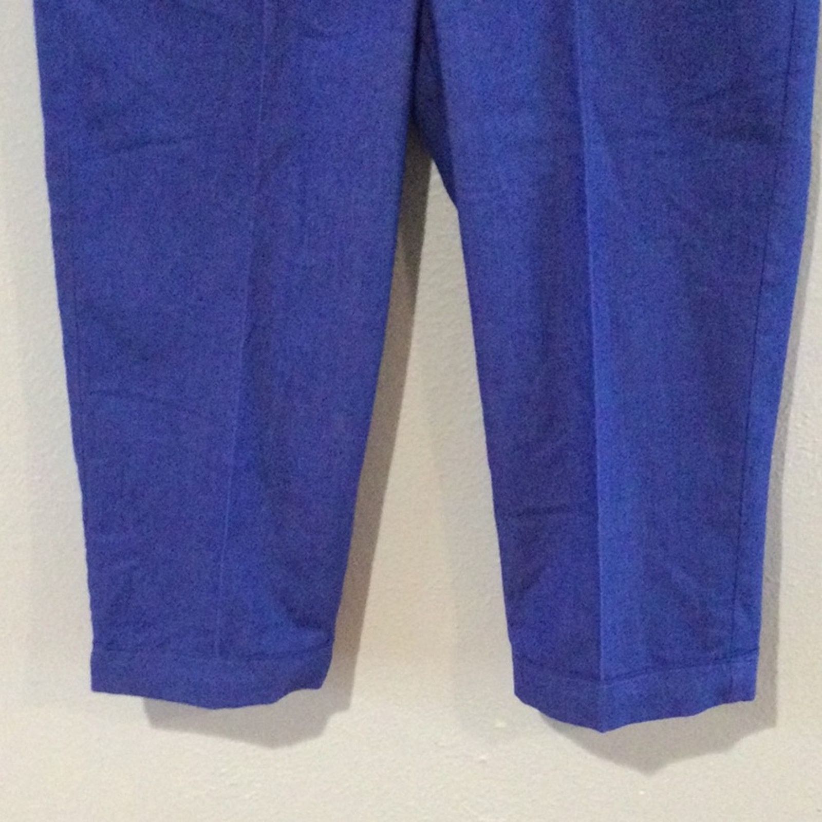 Other Larry Levine Blue Cropped Rolled Cuff Capri Pant Size 8 Size 30" / US 8 / IT 44 - 3 Thumbnail