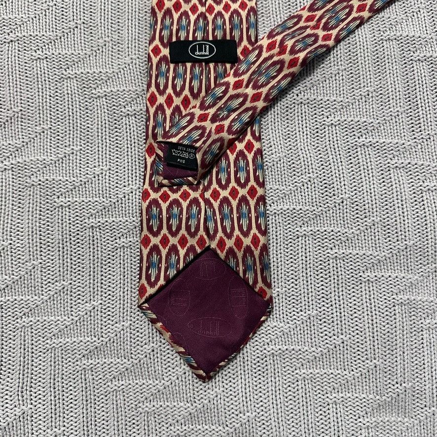 Vintage Dunhill red abstract silk tie Size ONE SIZE - 3 Thumbnail