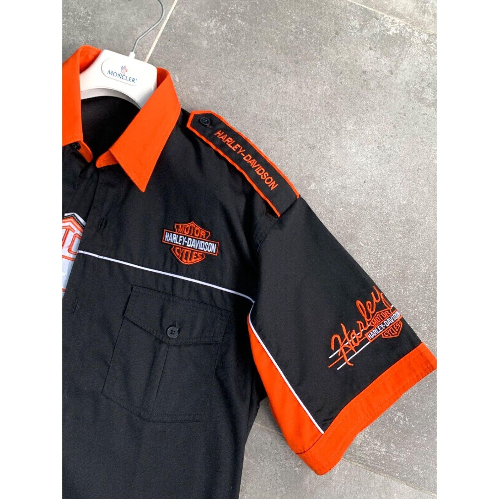 Harley Davidson Men's HARLEY DAVIDSON Biker Moto Embroidered Logo Shirt XL Size US XL / EU 56 / 4 - 18 Thumbnail
