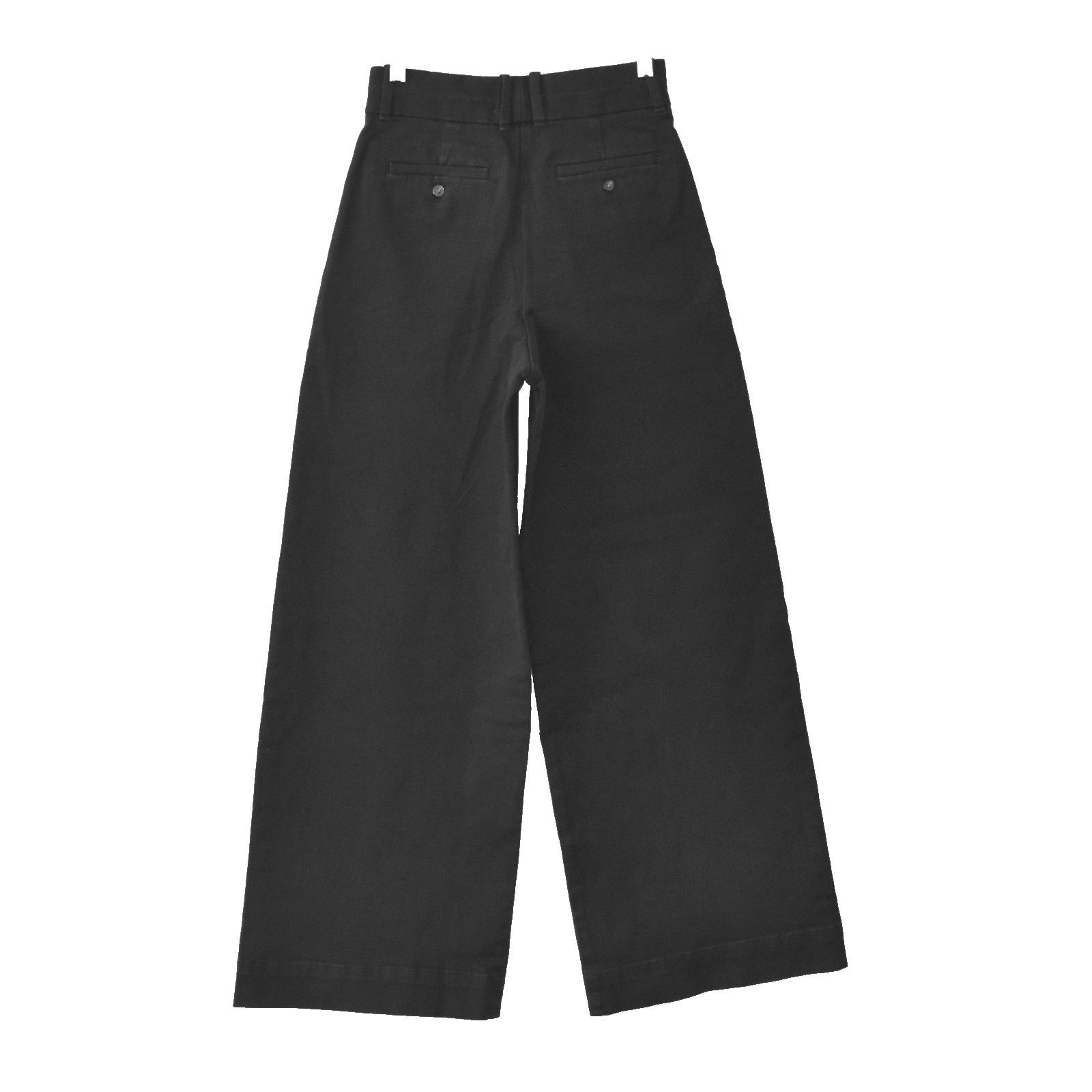 Everlane NWT EVERLANE Black Cotton Wide Leg Trouser Pants Size 00 Size 24" / US 00 / IT 34 - 2 Thumbnail