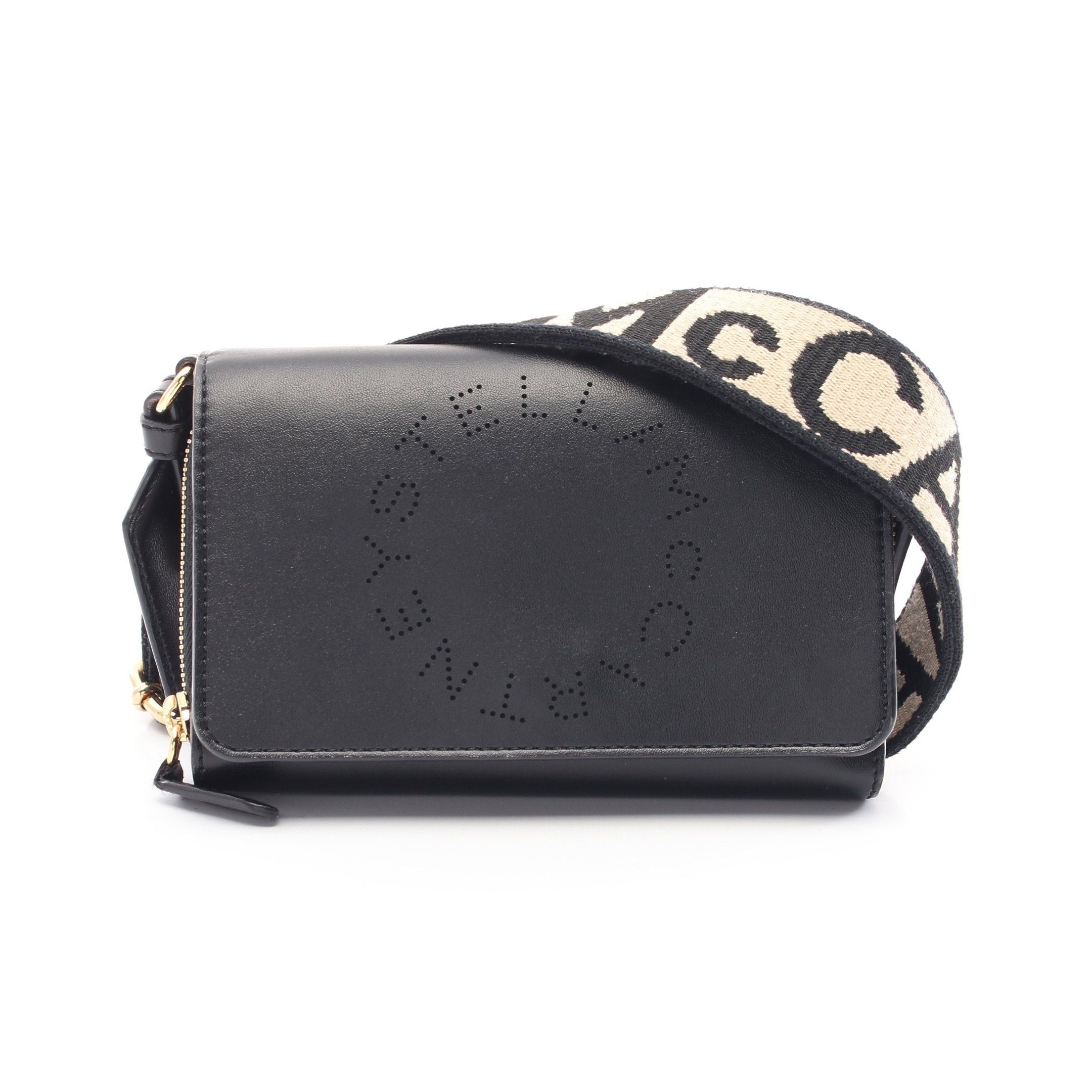 Stella McCartney Stella Mccartney Stella Logo Crossbody Wallet Shoulder Fake Leather Black Size ONE SIZE - 1 Thumbnail