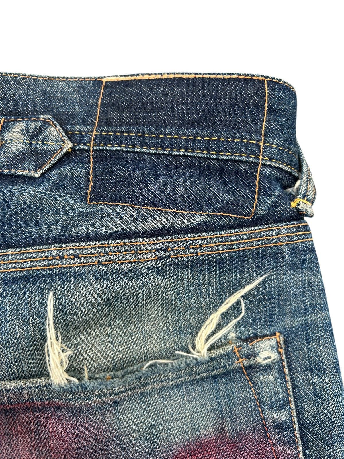Kapital Buckle Back Vintage Evisu Cowboy Selvedge Distressed Denim Size US 32 / EU 48 - 17 Thumbnail