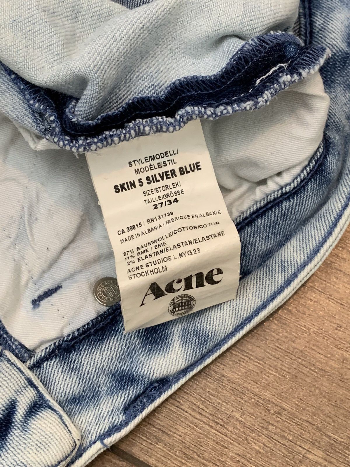 Acne Studios Acne Studios Women's Skin 5 Silver Blue Jeans Denim Pants Size 27" / US 4 / IT 40 - 6 Thumbnail