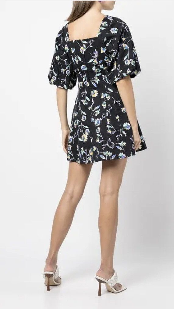NICHOLAS NICHOLAS Lydia Black Floral Print Mini Short Puff Sleeves Size L / US 10 / IT 46 - 13 Thumbnail