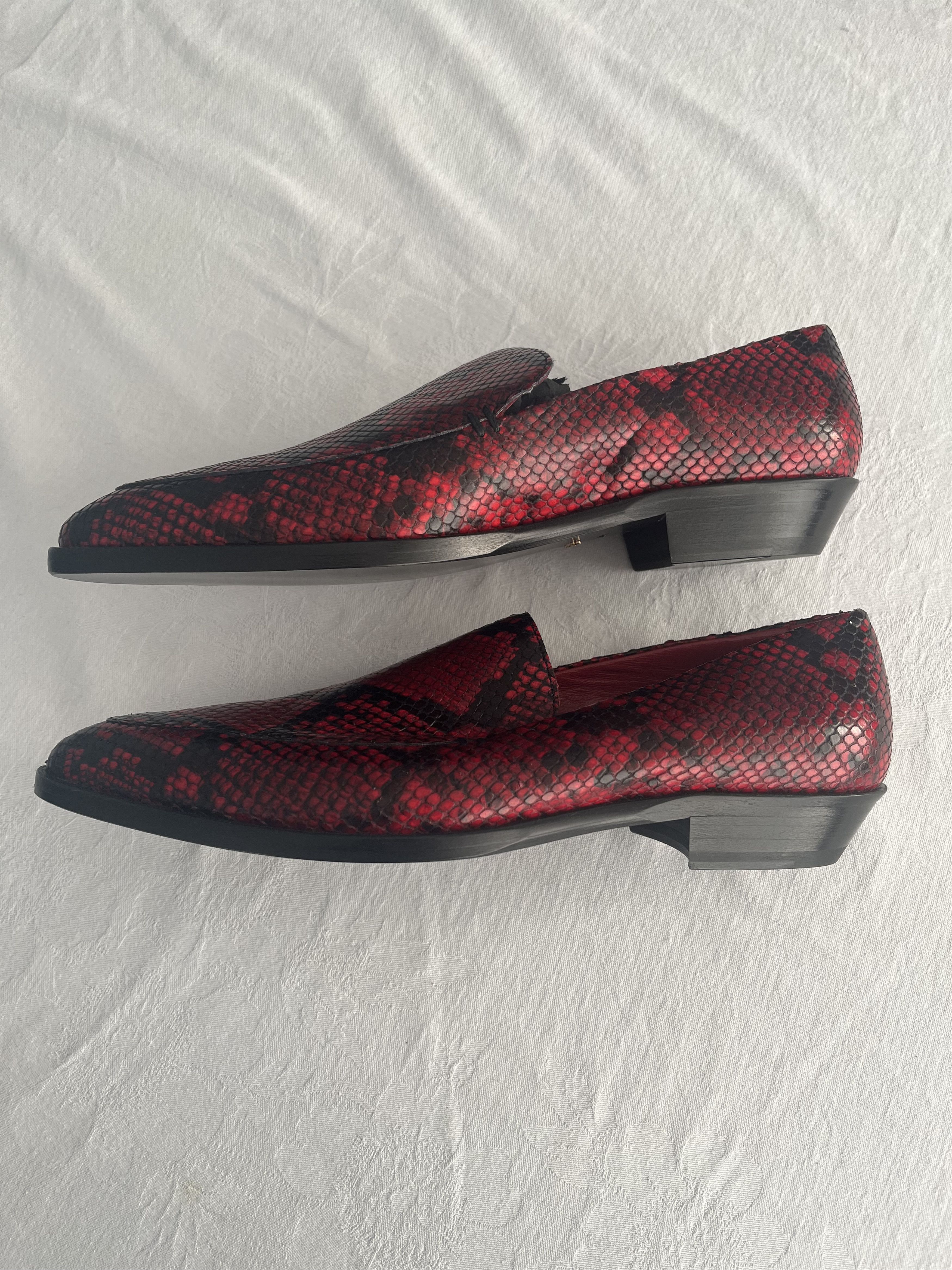 Paul Smith Red and black leather snakeskin design loafers/flats Size US 10 / IT 40 - 11 Thumbnail