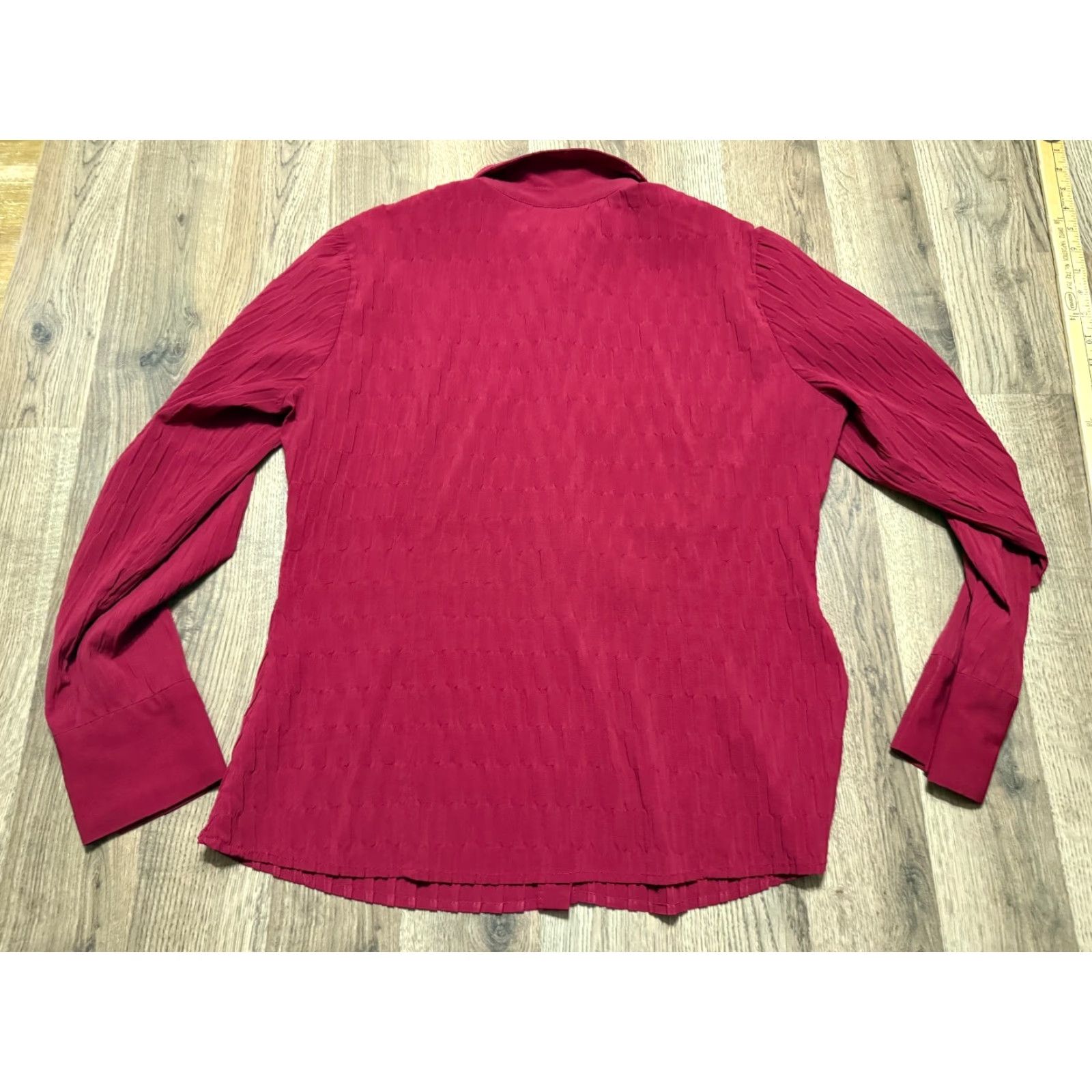 Apt. 9 APT. 9 Shirt Women's Large Red Long Sleeve Button-Up Shirt Size L / US 10 / IT 46 - 2 Thumbnail
