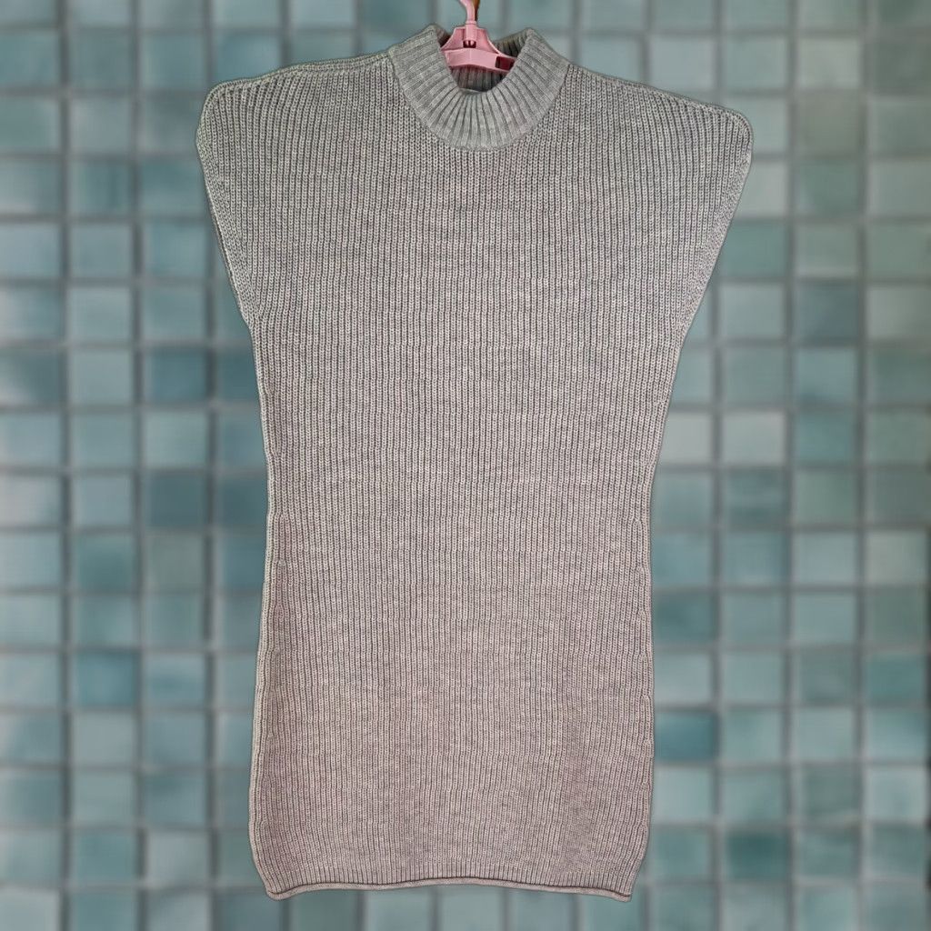 Athleta VINTAGE Athleta Mock Neck Ribbed Sweater Dress XS Gray Merino Wool Oversized Dress Women Size XS / US 0-2 / IT 36-38 - 1 Thumbnail