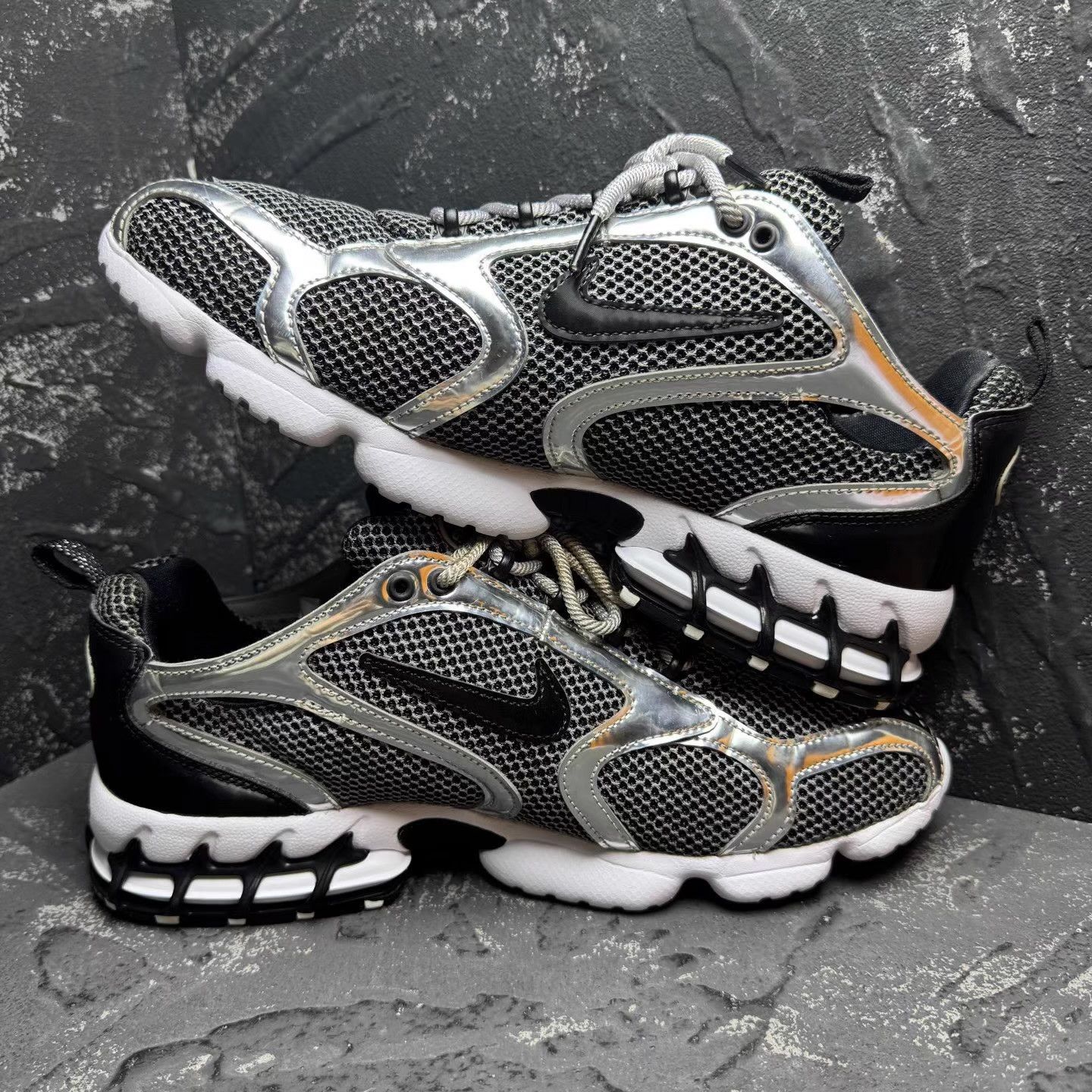 Stussy Stussy x Nike Black & Silver Sneakers Q10 Size US 10 / EU 43 - 5 Thumbnail