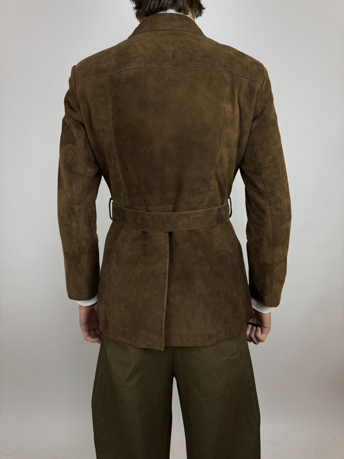 Other Vintage Suede Jacket Toscana Pockets Belted Peacoat Japanese Size US M / EU 48-50 / 2 - 4 Thumbnail