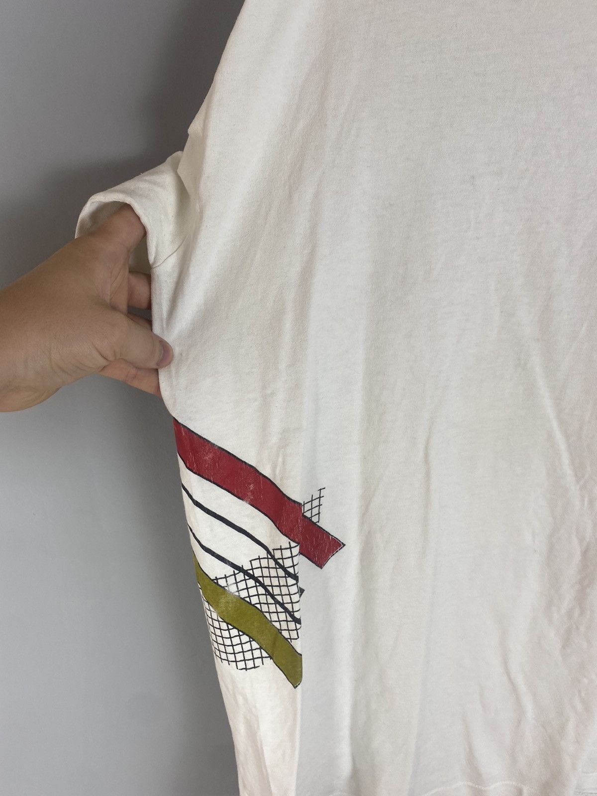 Vintage Vintage adidas 80-90s big logo T-shirt tee Size US XL / EU 56 / 4 - 5 Thumbnail