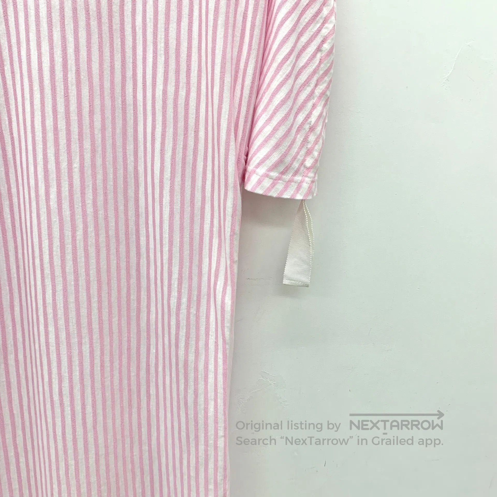 Chanel Chanel Light Pink Vertical Stripe Cotton Round Neck Short Size XS / US 0-2 / IT 36-38 - 4 Thumbnail