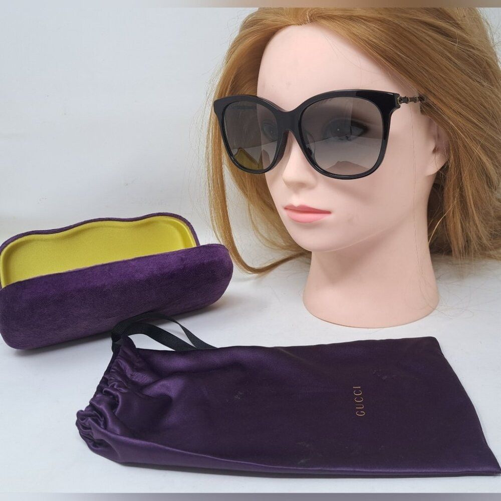 Gucci Gucci Sunglasses GG0655SA 001 Black Gold Grey Full Rim Squa Size ONE SIZE - 1 Thumbnail