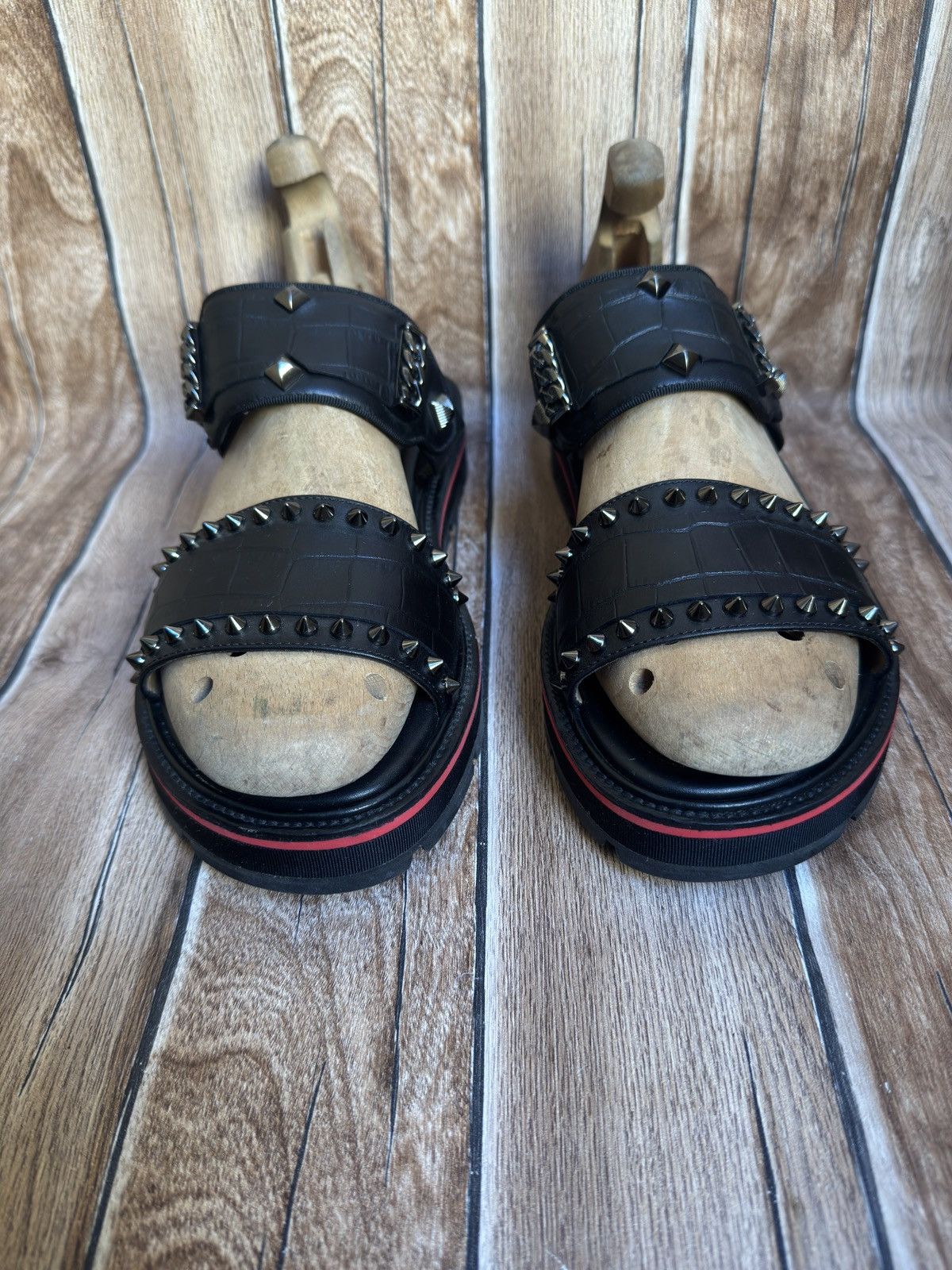 Christian Louboutin Rare Crog studded leather sandals Size US 7.5 / EU 40-41 - 6 Thumbnail
