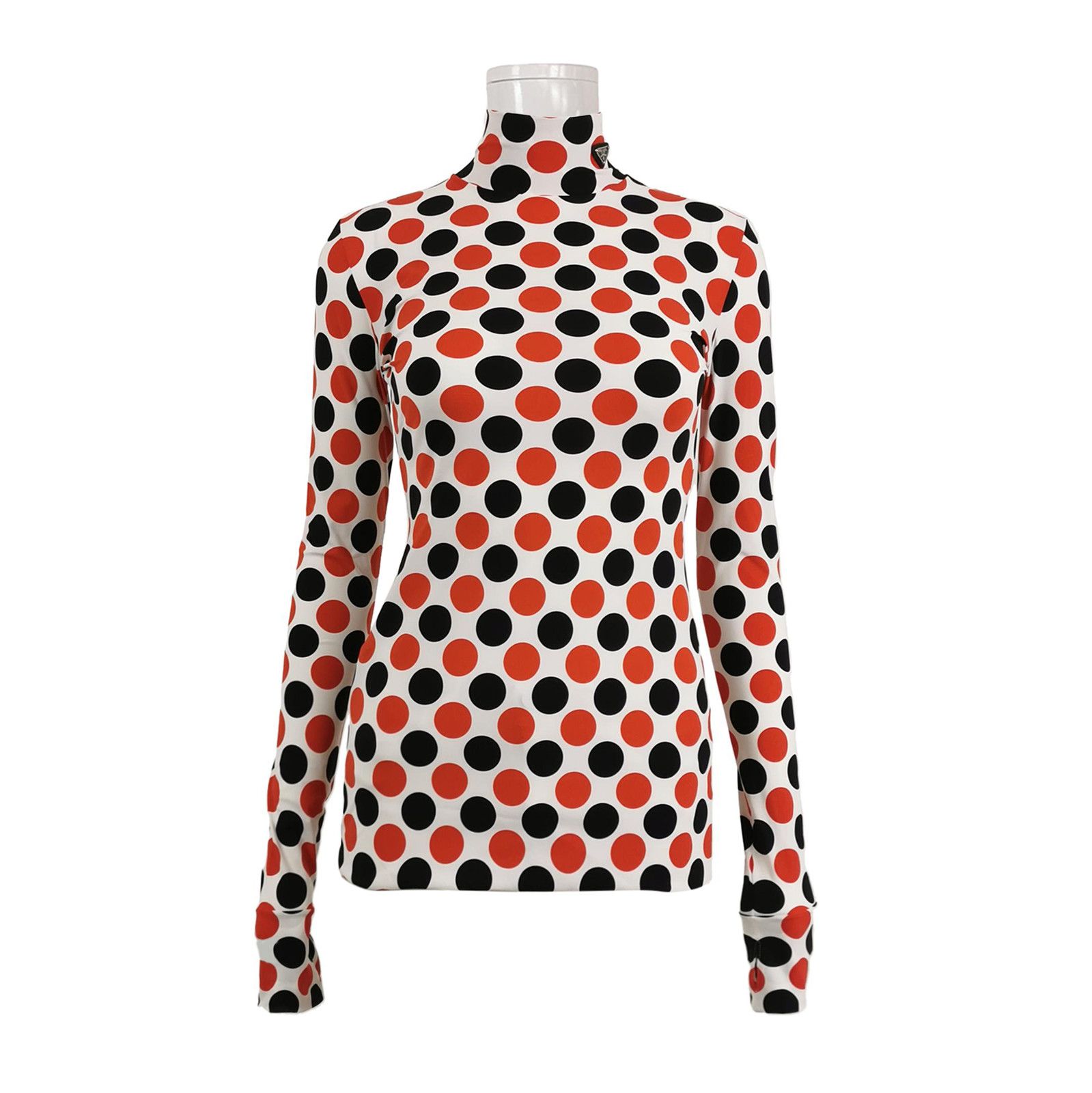 Prada Prada Colorful Polka Dot High Neck Long Sleeve Top 0089 Size M / US 6-8 / IT 42-44 - 1 Thumbnail