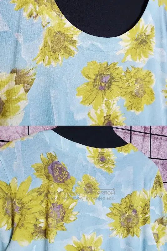 Burberry Burberry Summer Blue Floral Short Sleeve T-Shirt. Size M / US 6-8 / IT 42-44 - 5 Thumbnail