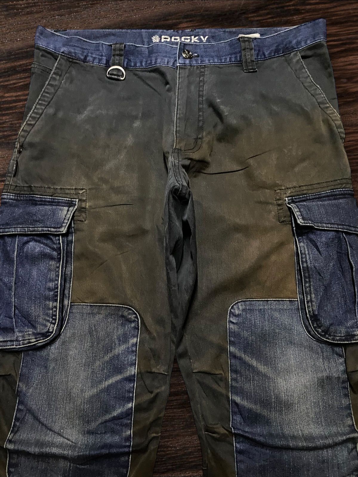 ROCKSMITH Rocky Patchwork Denim Cargo Pants / Utility Workwear Size US 34 / EU 50 - 3 Thumbnail