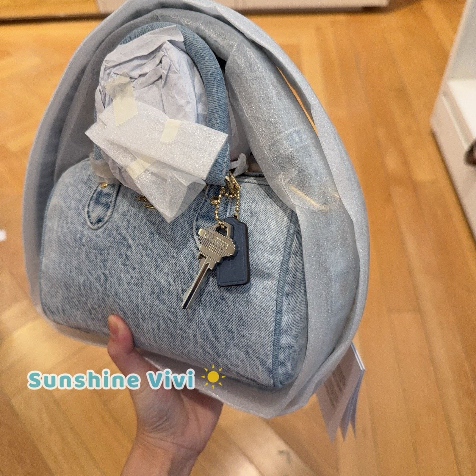 Coach NWT Coach CDY30 Mini Rowan Crossbody Bag Loved Denim Charms Size ONE SIZE - 3 Thumbnail