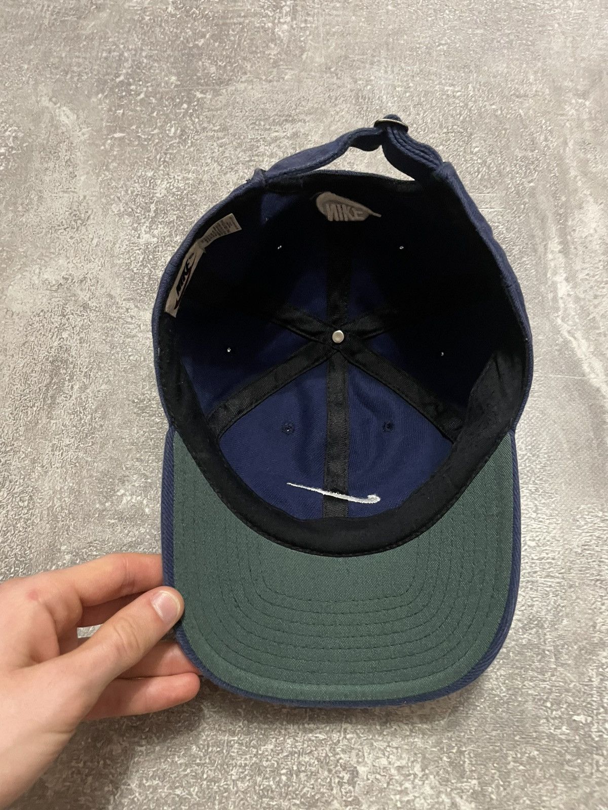 Nike × Vintage Vintage Nike Swoosh Logo Navy Blue Y2K Cap 90s Size ONE SIZE - 8 Thumbnail