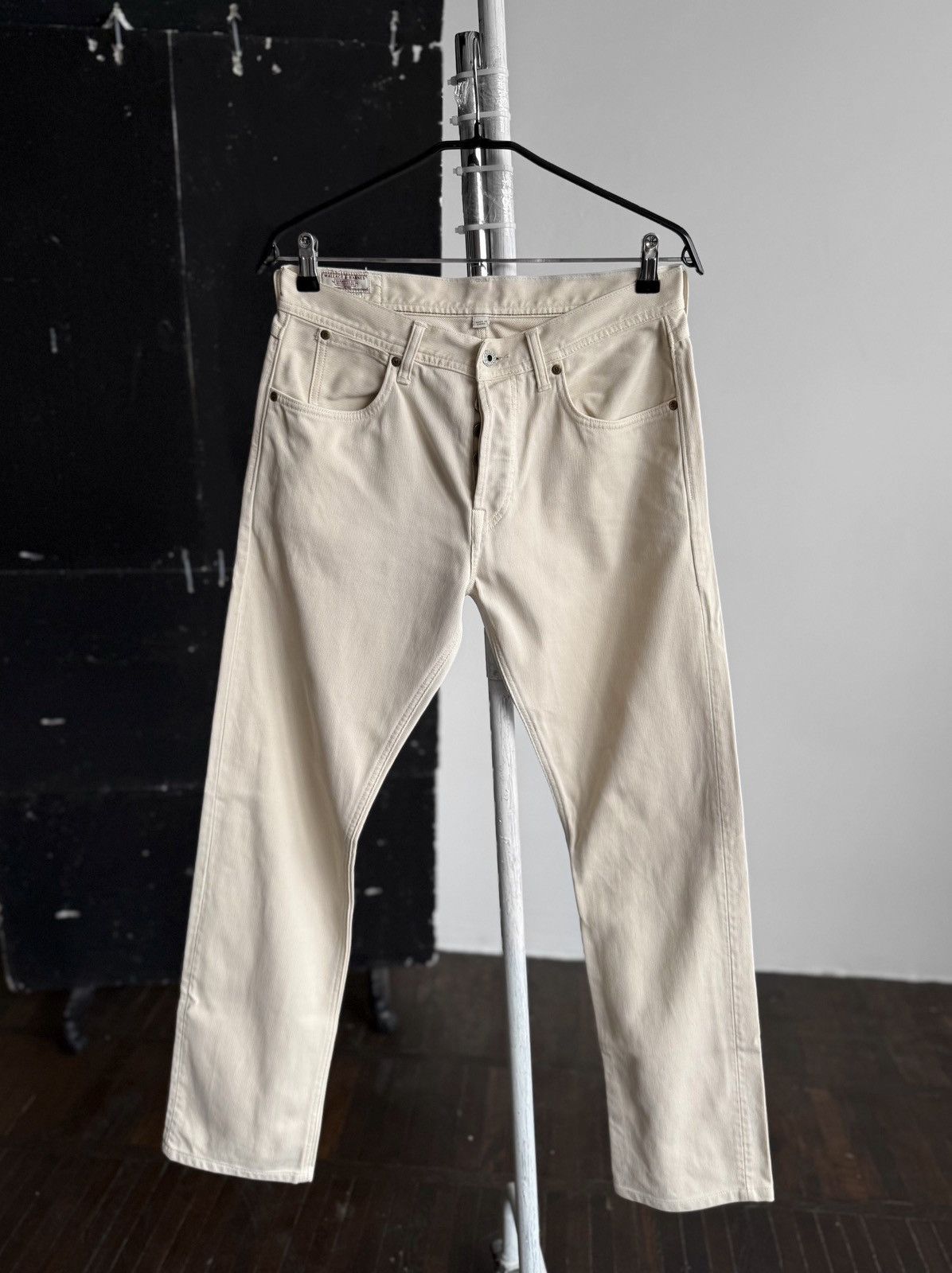 Wallace & Barnes J.Crew Wallace & Barnes Mens Slim Corduroy Pants Beige Jeans Size US 32 / EU 48 - 2 Thumbnail