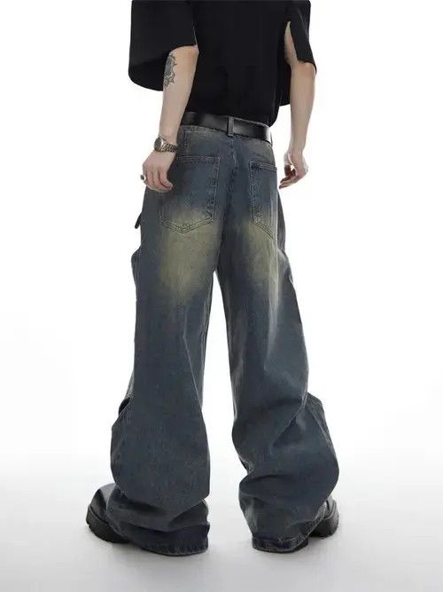 Japanese Brand × Vintage Hollow Out Wide Leg Jeans Size US 29 - 4 Thumbnail