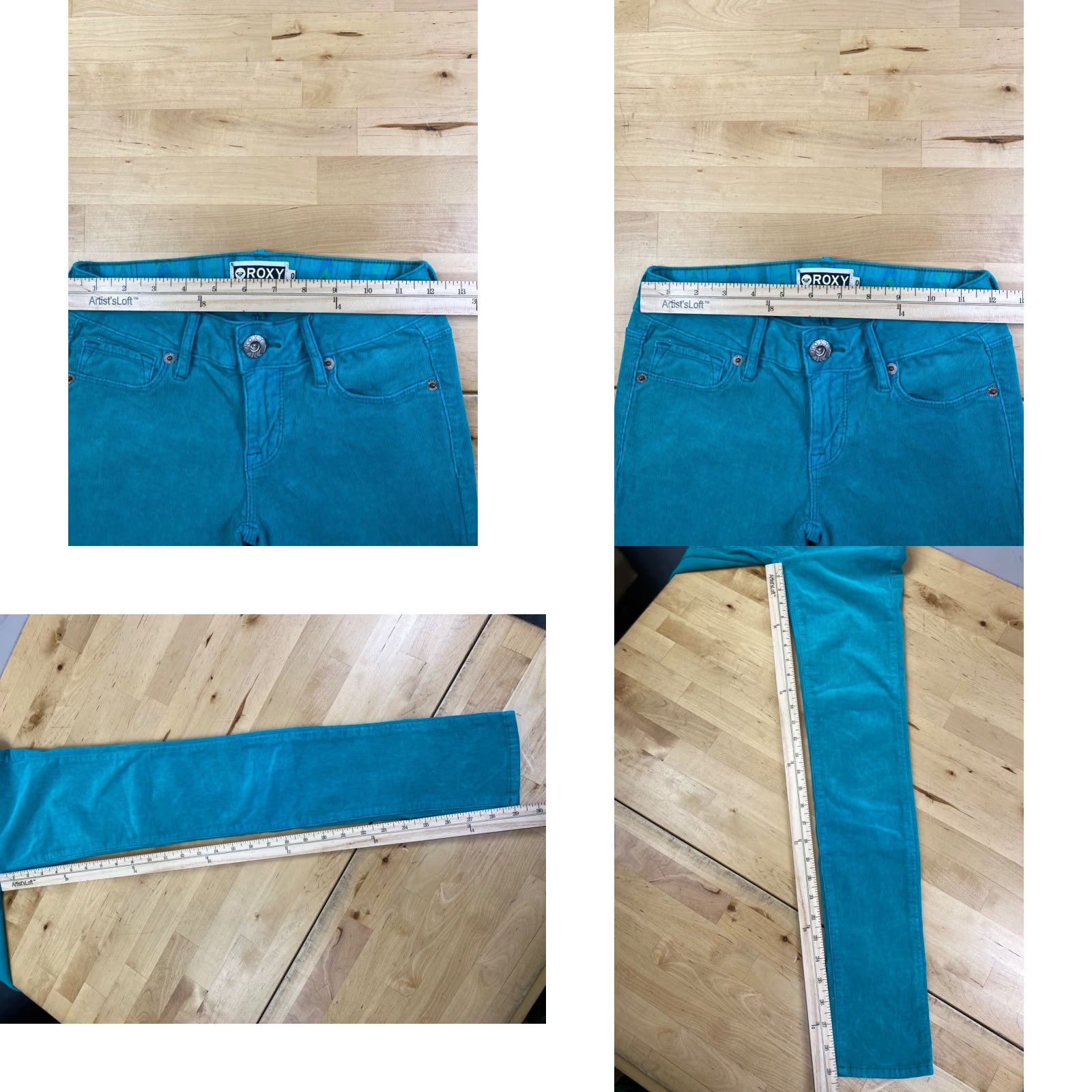 Vintage Roxy Jeans Womens 0 Skinny Green Casual Inseam 29" 10596 Jeans Size 25" / US 0 / IT 36 - 8 Thumbnail