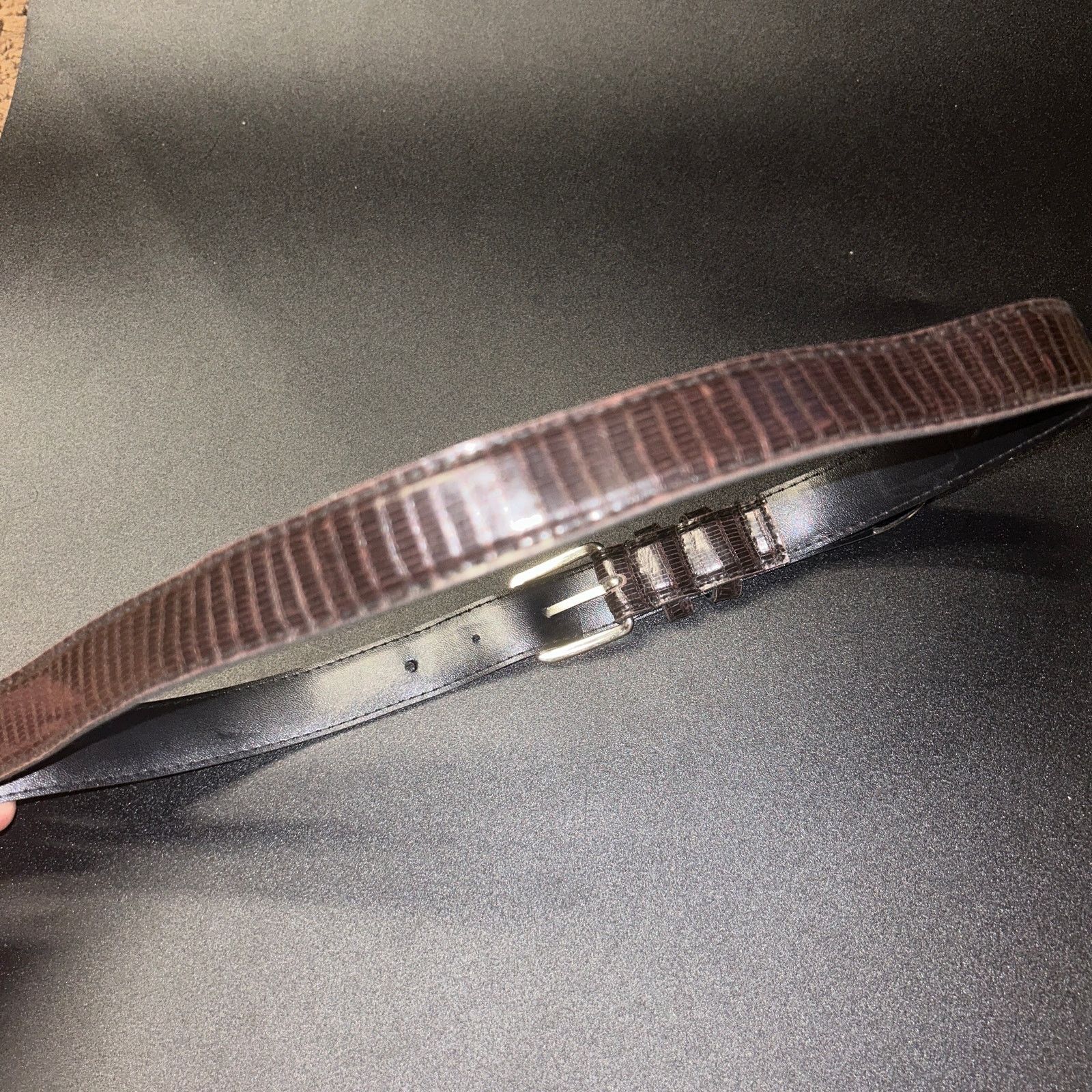 Other Brown Textured Faux Leather Gold-Tone Hardware Belt 37" Size ONE SIZE - 5 Thumbnail
