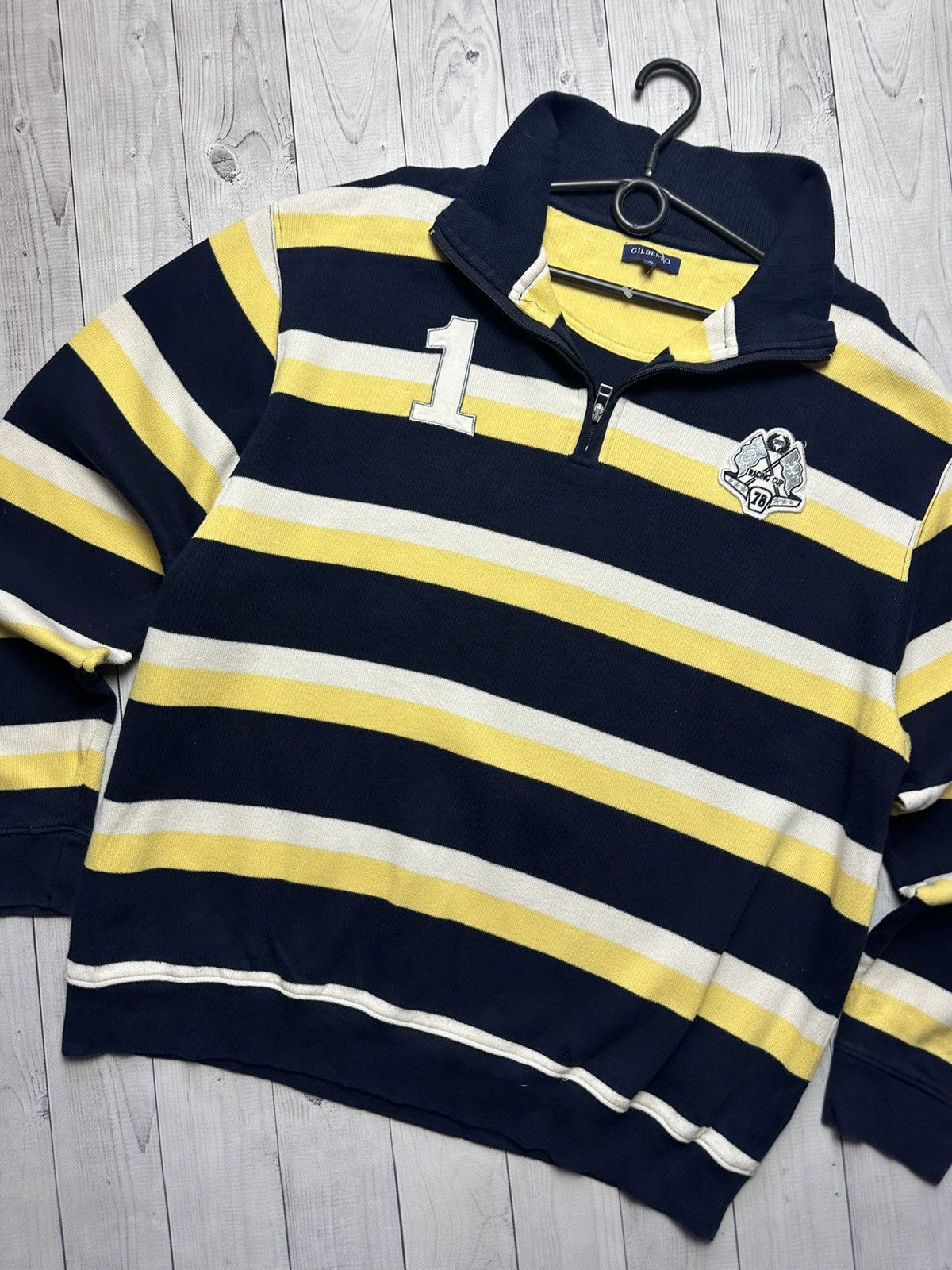 Rugby Ralph Lauren × Vintage Vintage Racing sweatshirt Striped logo rugby rare size XL Size US XL / EU 56 / 4 - 2 Thumbnail