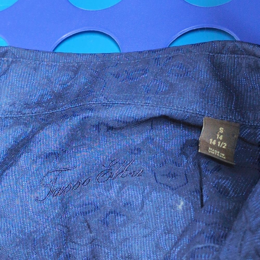 Tasso Elba Tasso Elba sz S Geometric Pattern Men's Blue Shirt Size US S / EU 44-46 / 1 - 5 Thumbnail