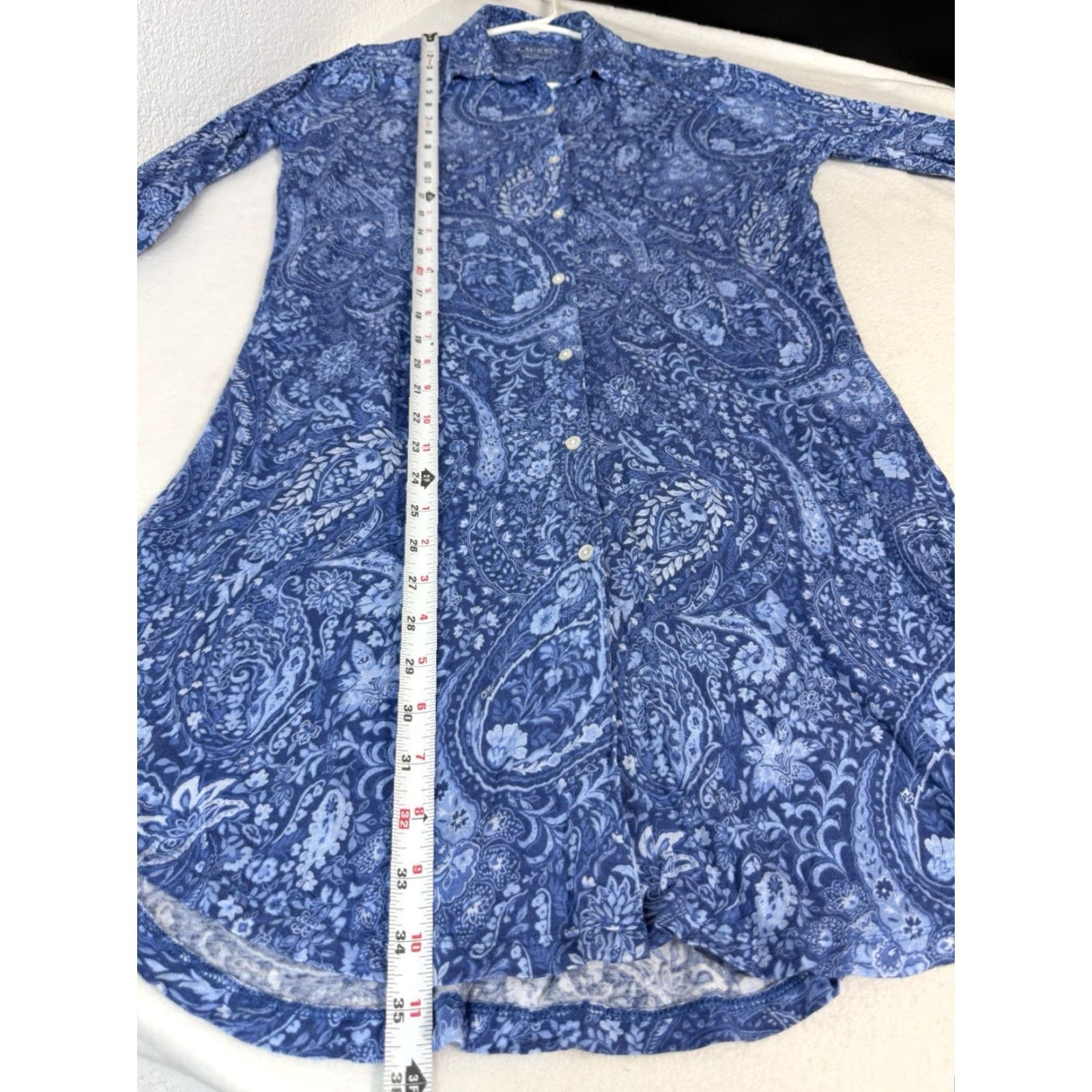 Ralph Lauren Lauren Ralph Lauren Blue Paisley “His Shirt” Night Gown Long Sleep Shirt Sz M Women XS? Size M / US 6-8 / IT 42-44 - 2 Thumbnail