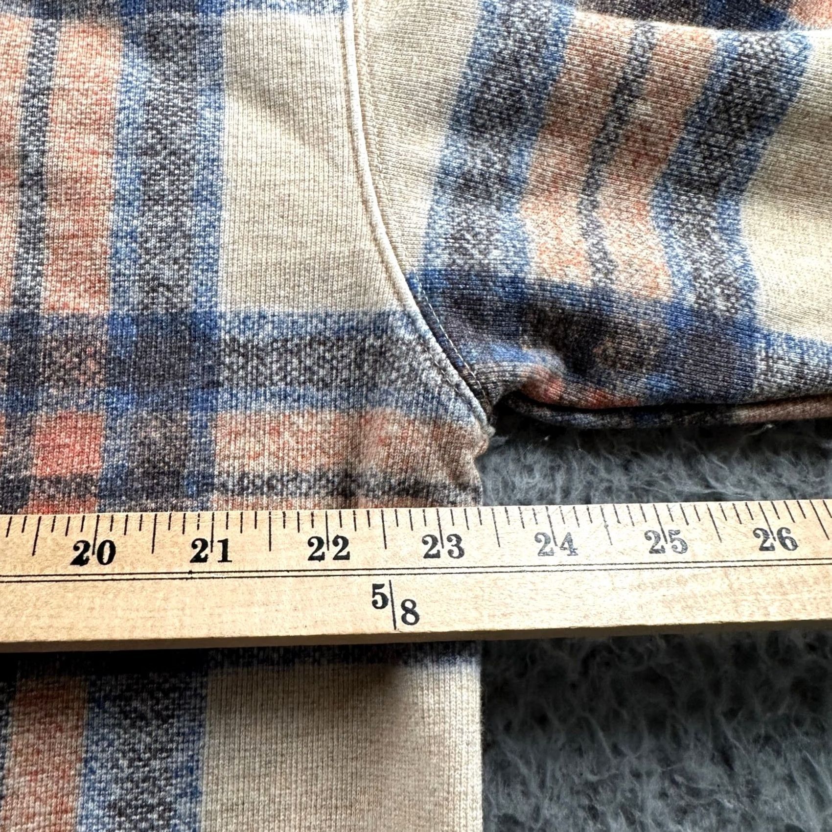 Kith Kith Hoodie Mens L Plaid Pullover Pocket Beige Blue Rust Fleece Lined Relaxed Size US L / EU 52-54 / 3 - 5 Thumbnail