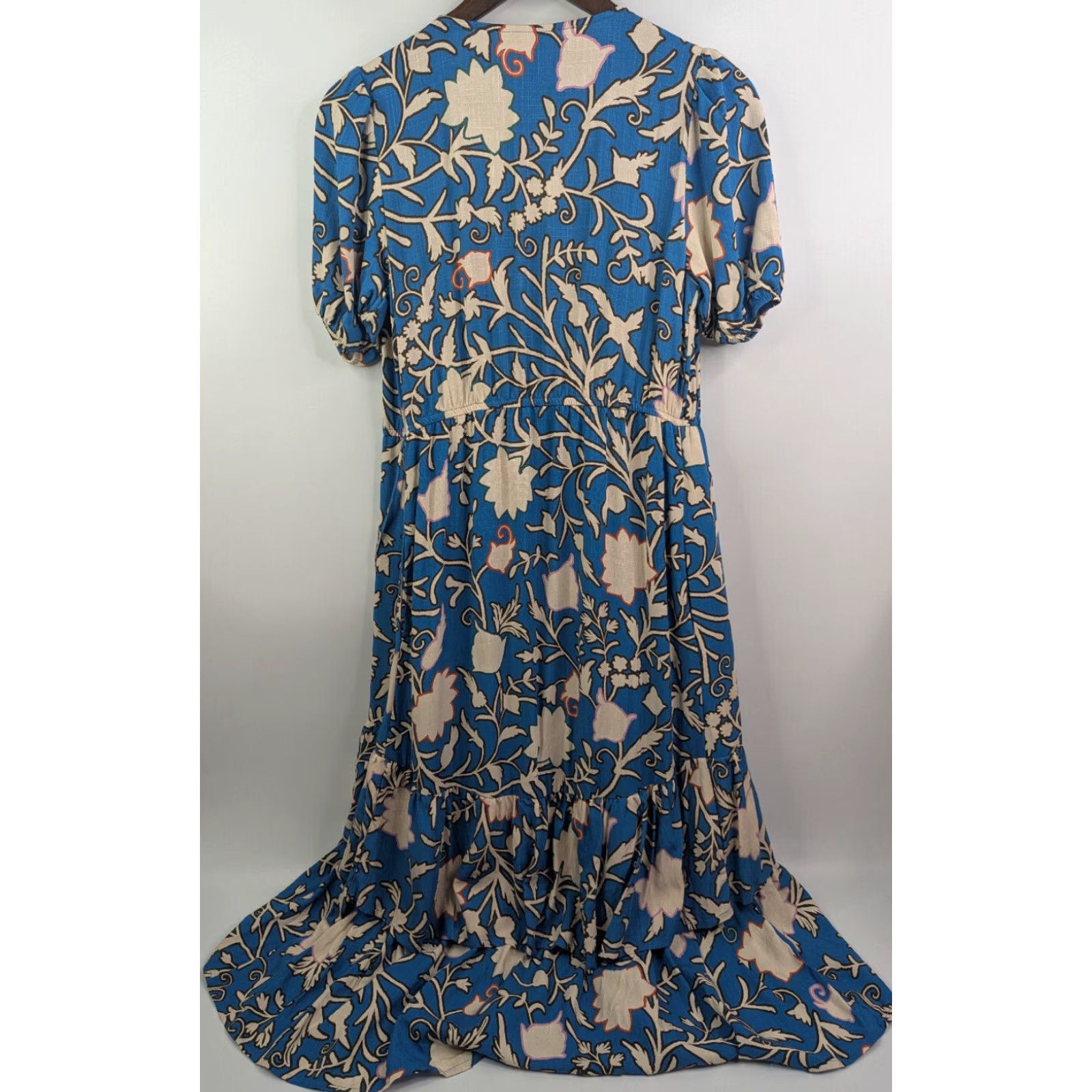 Vintage NWT Knox Rose Women's XS Maxi Dress Floral Blue Wrap Boho Tiered MRSP 0 Size XS / US 0-2 / IT 36-38 - 5 Thumbnail